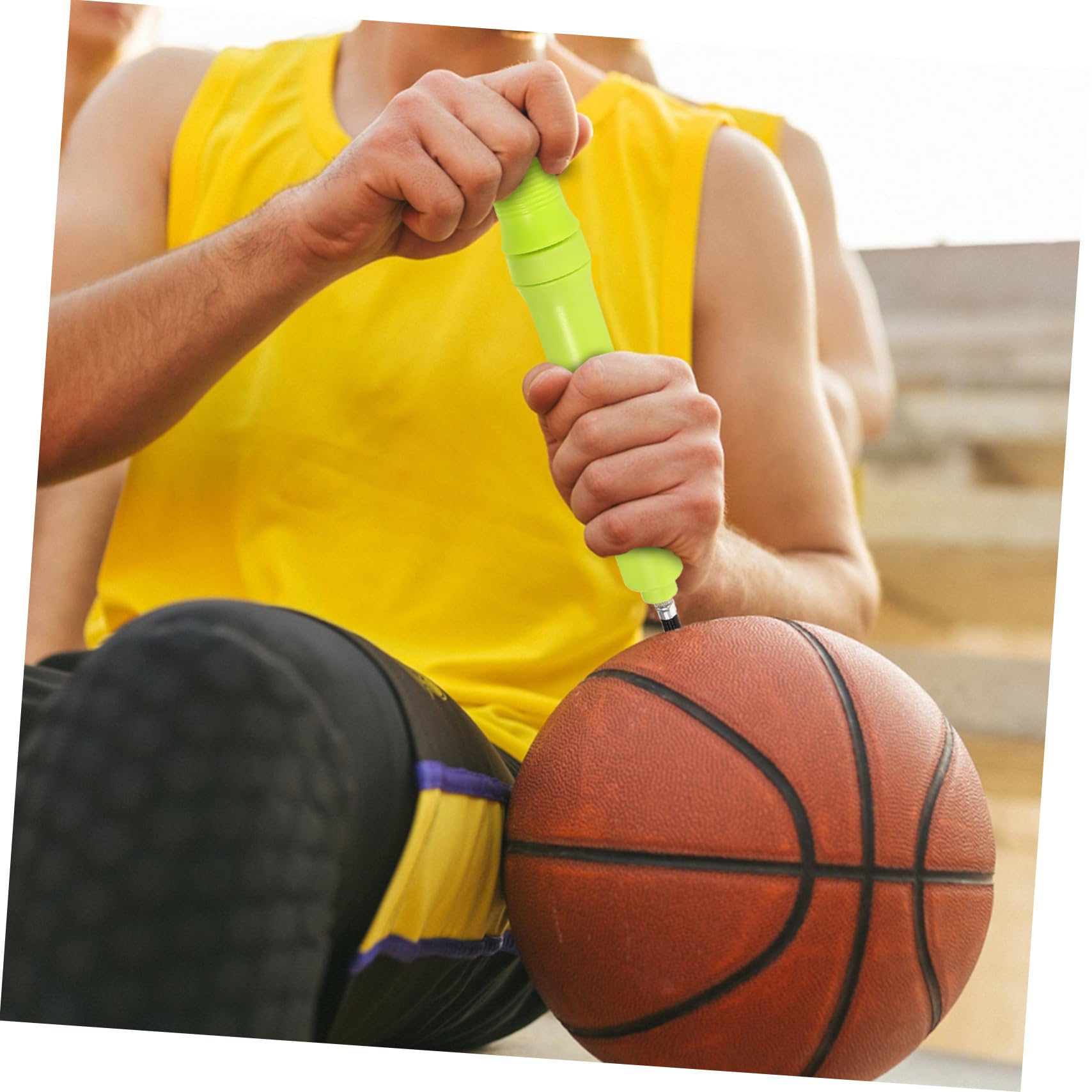 Abaodam minipompa portatile aria pompa per gonfiabili Pompa a sfera Gonfiore pompa gonfiabile da basket gonfiatore per bici addominali Yellow