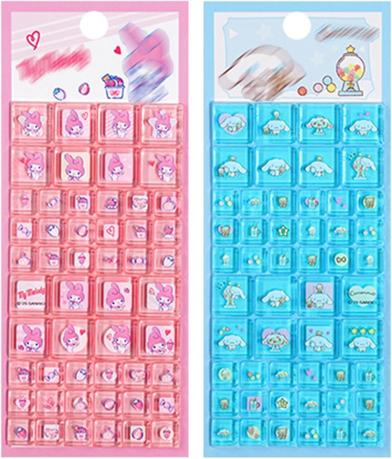 タイルシール ぷくぷくシール 2 枚 3D 再剥離可能 PVC 材質 励ましステッカー 手帳デコレーション 子供クリエイティブ DIY に最適 人気 プレゼント (セット04、2枚入り)