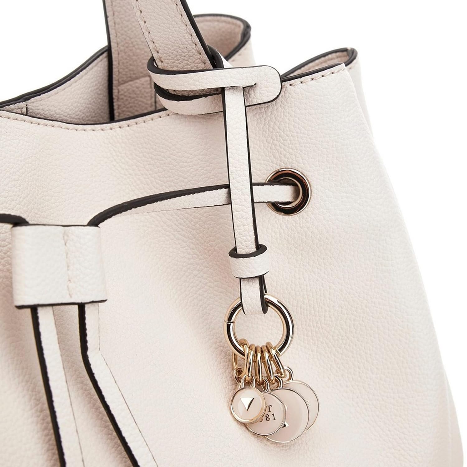 GUESS bolso de hombro bolso shopper Calebra Drawstring Tote Cream White crema