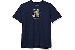 Life is Good Men's Crusher T-shirt: Happy Hour Fishing