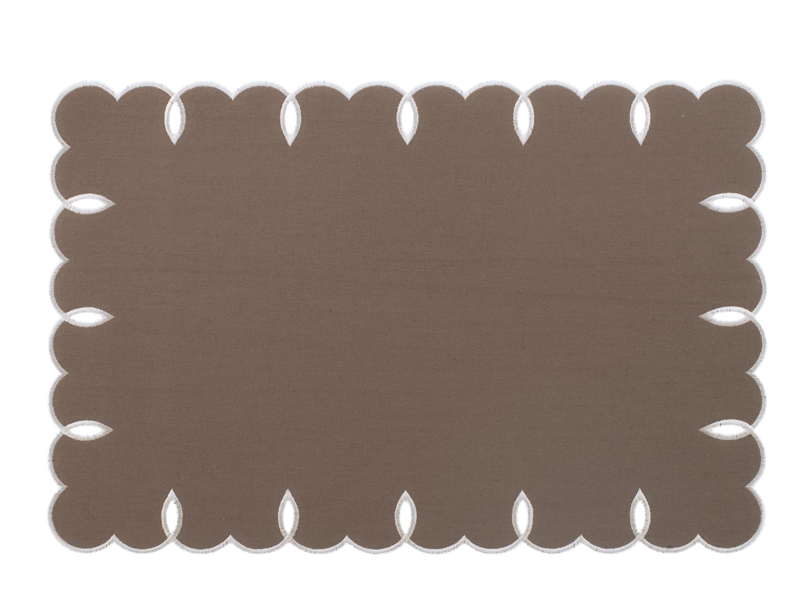 H&H Set of 4 Breakfast Placemats 45 x 30 cm in Cotton and Linen Brown | Elegant and Durable | For Rustic or Modern Table | Hand Wash Recommended | No Dryer