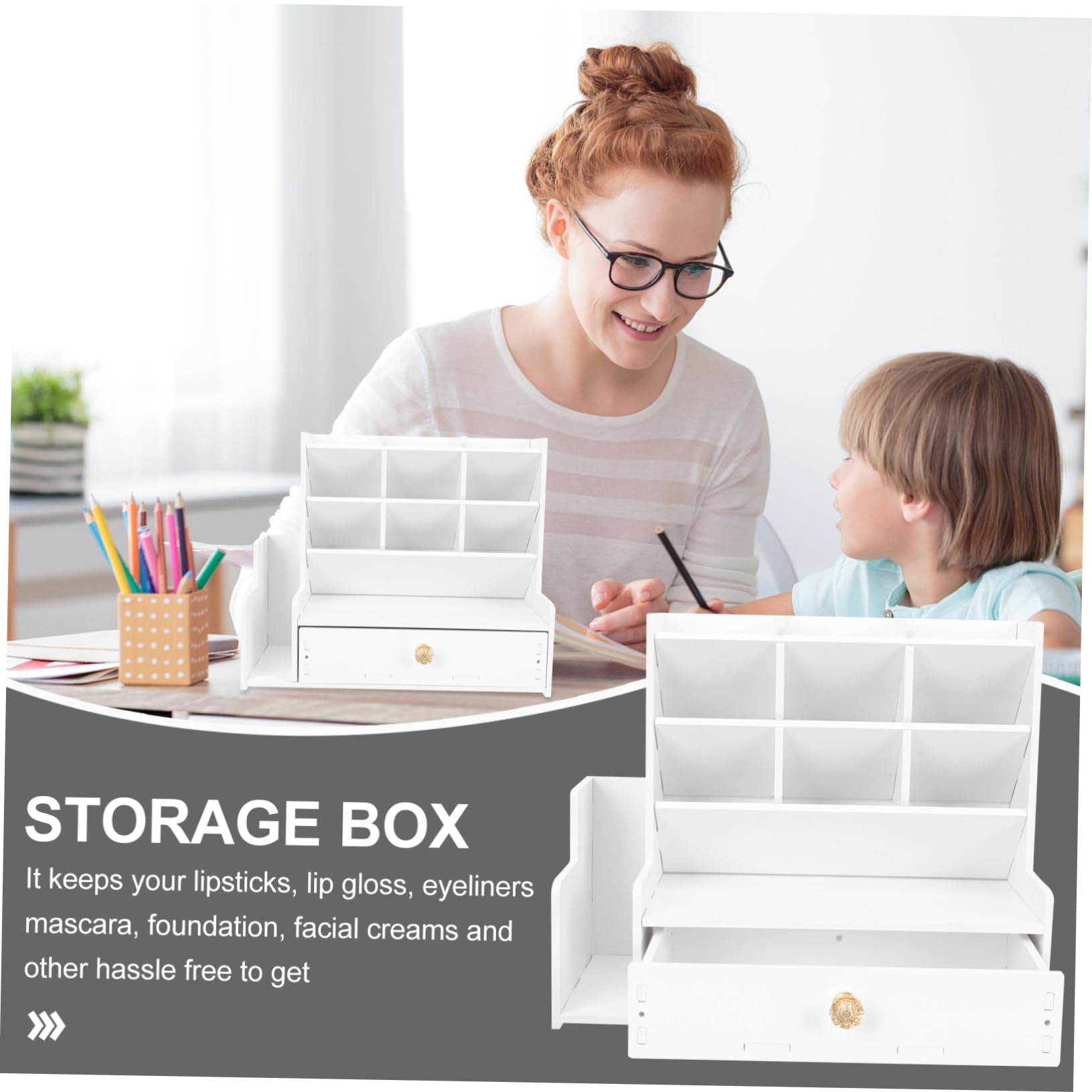 Pot à Crayons Créatif Boîte à Crayons Multi-compartiments Porte-stylos de Bureau Rangement pour Stylos Cadeau pour Étudiants