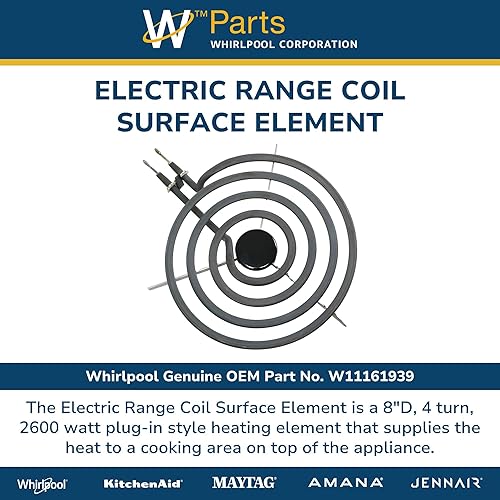Miniatura 3 de Whirlpool W11161939 Rango Elemento de superficie de 8 pulgadas