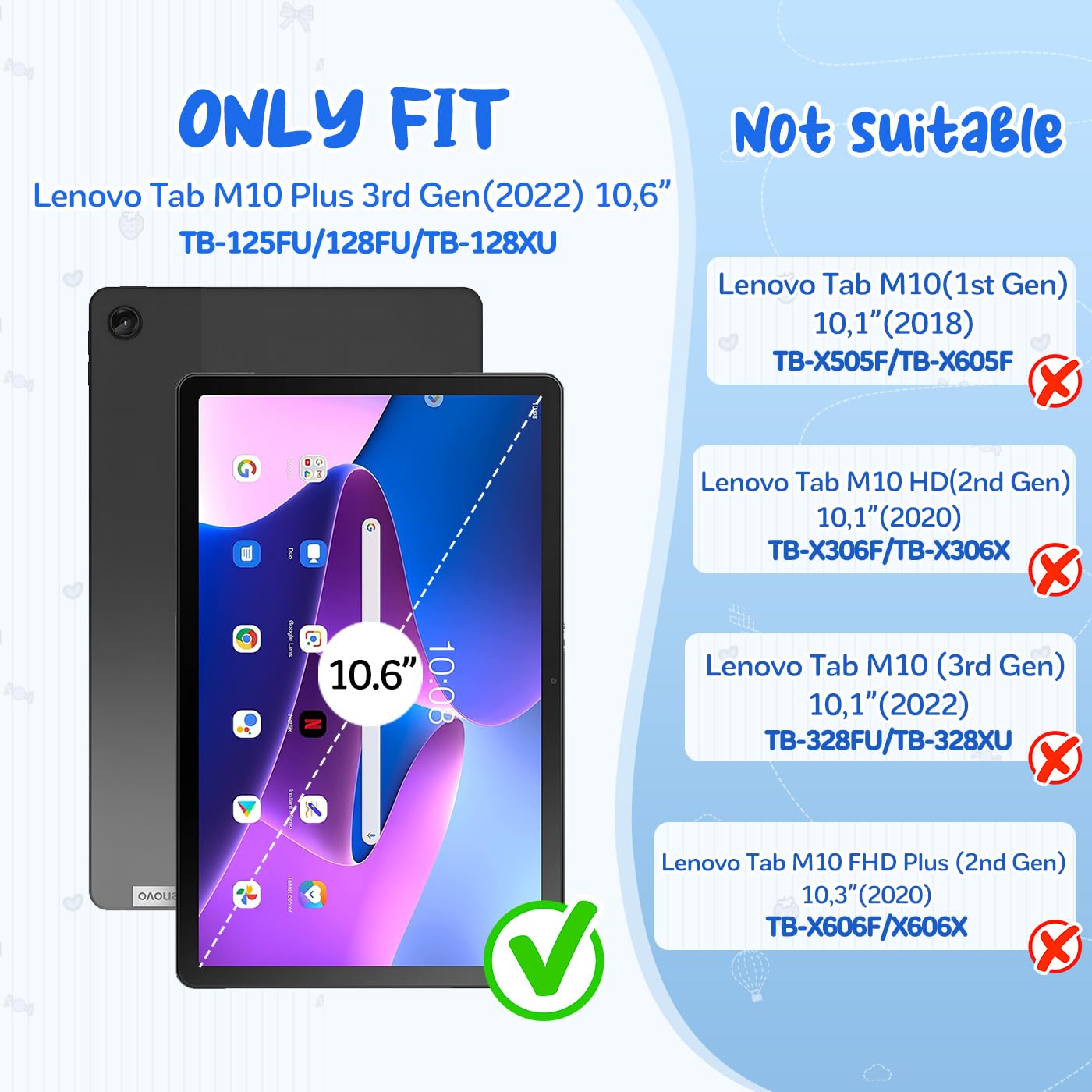 Étui Enfant Pour Lenovo Tab M10 (TB-X505F / TB-X605F 10,1”) – Mousse EVA Antichoc, Béquille 360°, Bandoulière Amovible, Noir