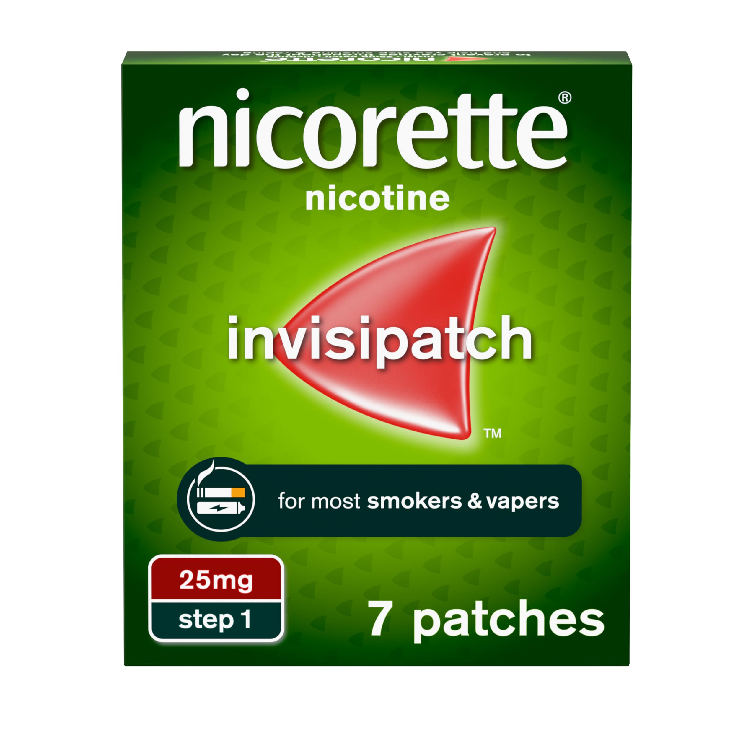 Nicorette InvisiPatch, Step 1, 25 mg, 7 Nicotine Patches (Quit Smoking & Stop Smoking Aid)