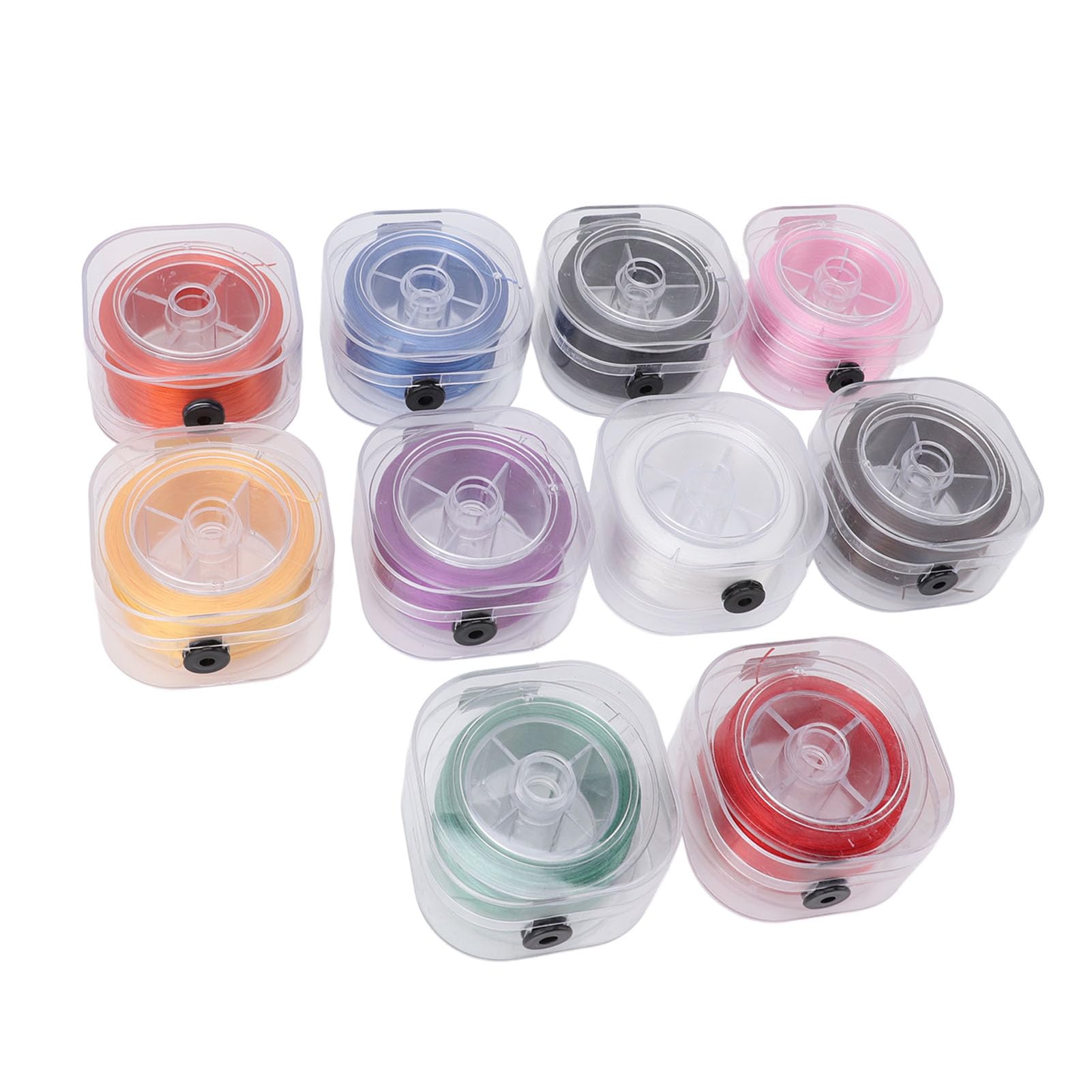 Flache elastische Armbandschnur, Dehnbare Armbandschnur, 0,8 mm Schmuckherstellungsfaden mit Organizer-Box, Mehrzweck-Perlenschnur für selbstgemachte Armbänder, Halsketten und