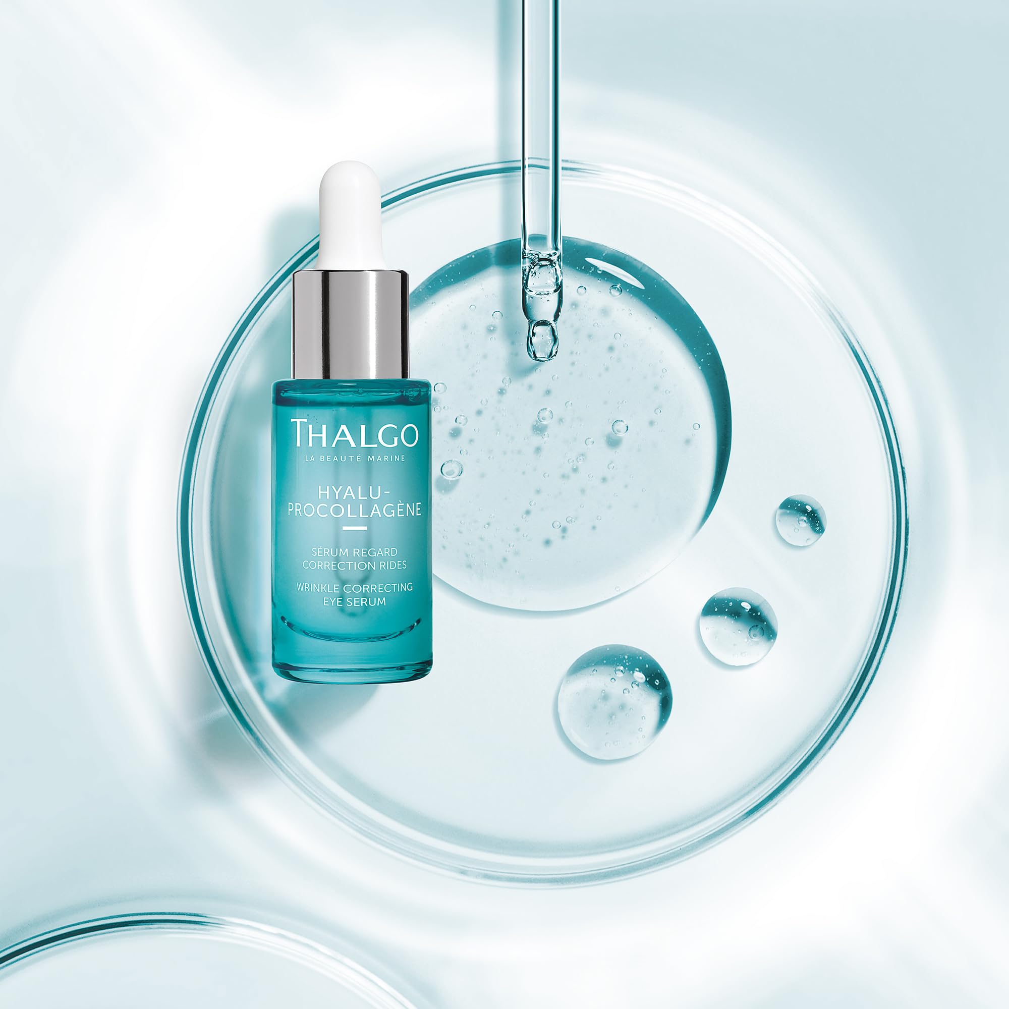 THALGO Faltenkorrigierendes Augenserum – Anti-Falten Augenpflege mit Hyaluron & Marine Pro-Collagène, 15 ml