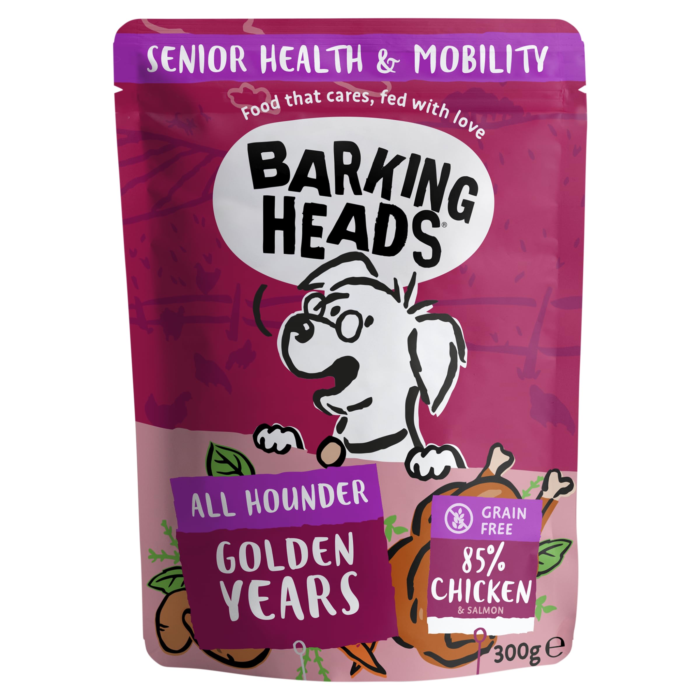 Barking Heads Golden Years Senior Wet Dog Food Pouch, 300g