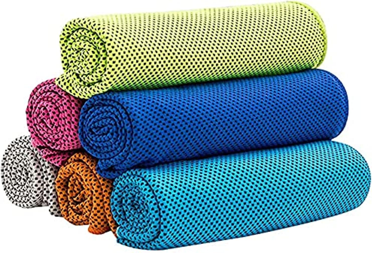 TERRIFI 6 Pack Cooling Towels, 35"x12" Cold Workout Towels, Cool Neck Wrap Sweat Rags for Sports, Gym, Yoga, Fitness, Running, Travel, Camping, 6 Colors