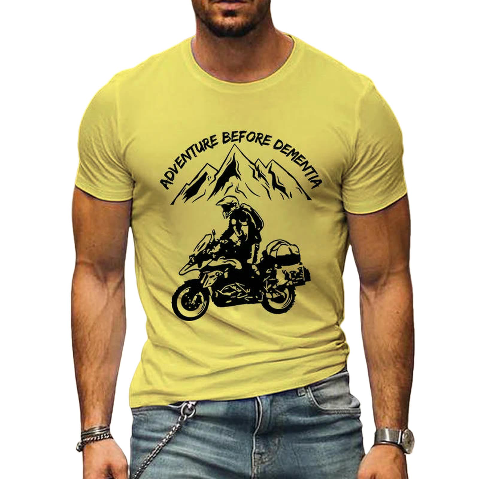 Męskie koszulki męskie śmieszne górskie przygody motocyklowe koszulki Harajuku modna koszula luźna