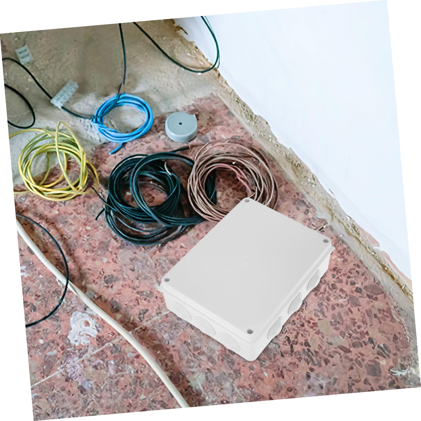 ABOOFAN Anschlussdose Ip65 Weißes Abs Kunststoff Elektrogehäuse 255x200x80mm Außenverteilerkasten Für Elektroprojekte Mit Stopfen Und Loch