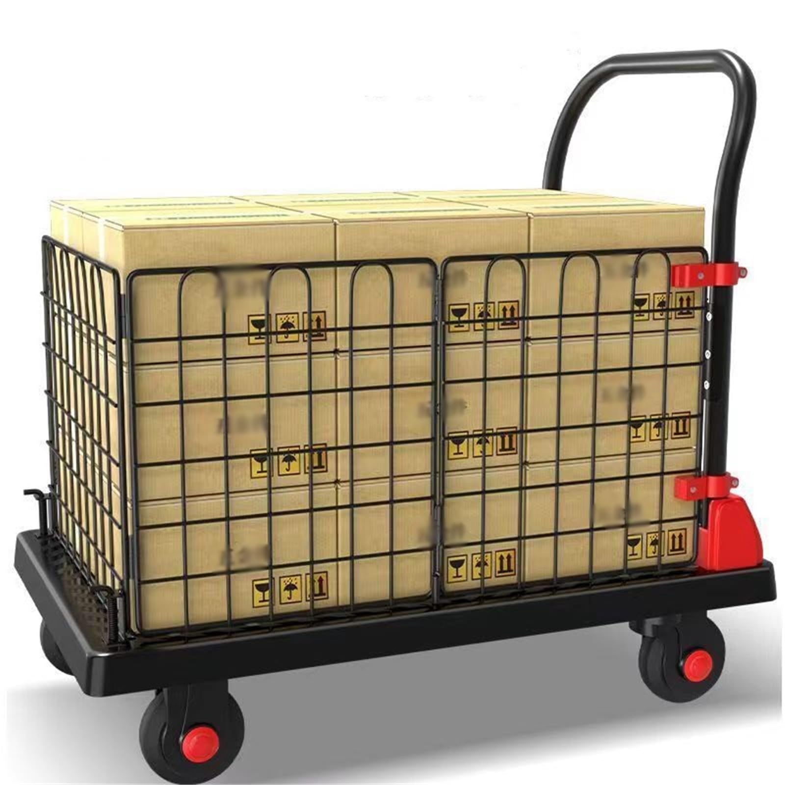 Vielseitiger faltbarer Mehrzweckwagen mit Seiten für Lager, ideal für Camping, Materialtransport, schwerer Transporter, effizienter Sto Solut, einfache Manövrierbarkeit