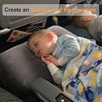 Inflatable Travel Foot Rest Pillow(Grey, 1 Pack) | Airplane Bed,Adjustable Height Leg Pillow for Air Travel,Make a Flat Bed for Kids and Toddlers, Great for Airplane,Train, Car