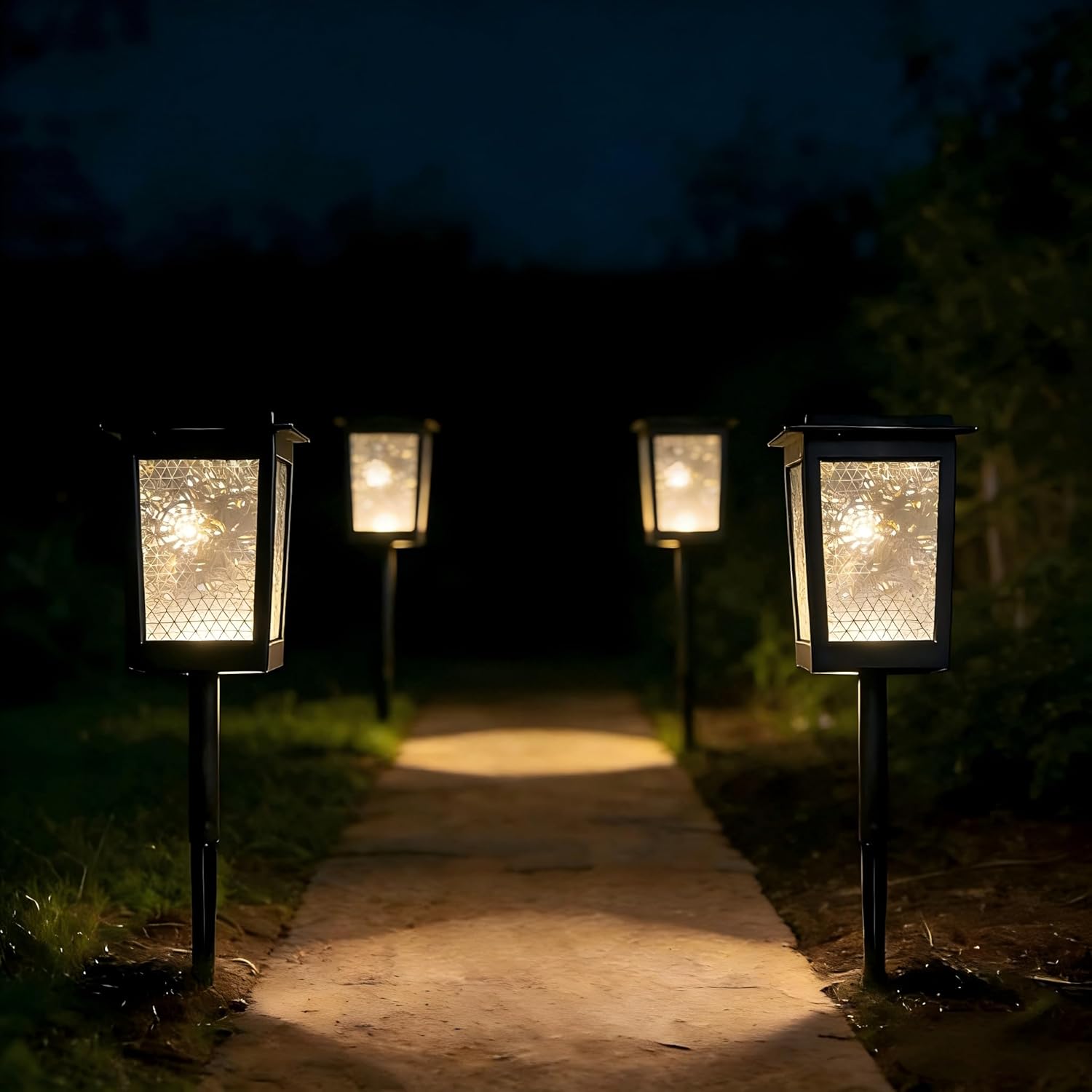 4Pack Solar Pathway Sparkling Lights Outdoor