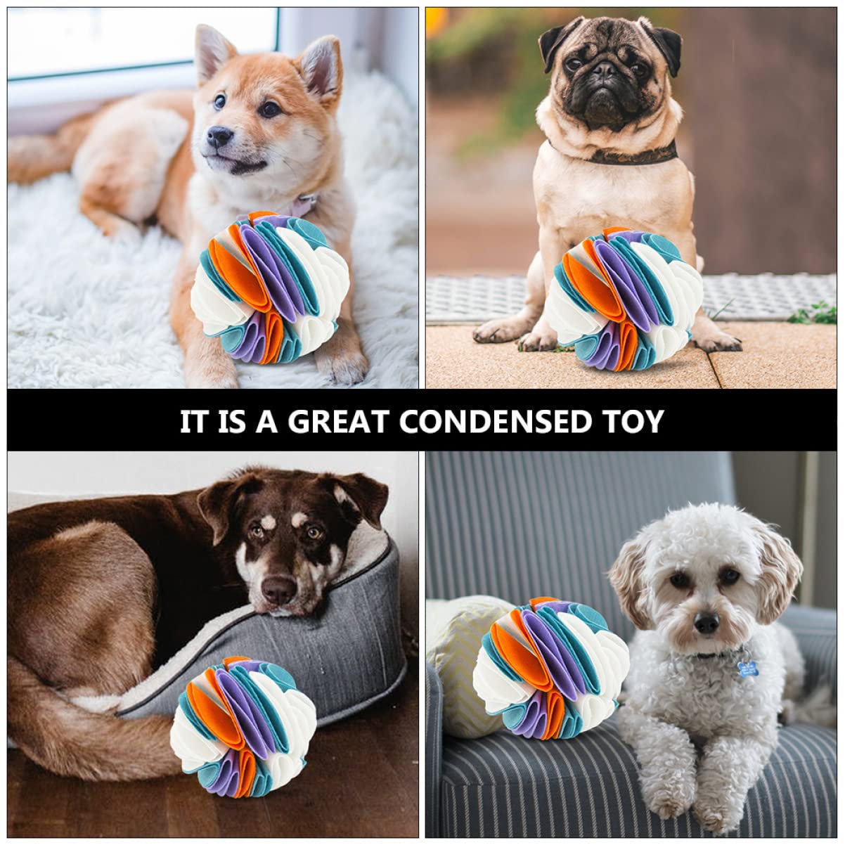 Mipcase 2stücke Snuffle Foraging Für Hunde Interaktives Spielzeug Langsamen Fütterung Molar Spielzeug Filz Für Mentale Und Langsames Für Drinnen Und Draußen