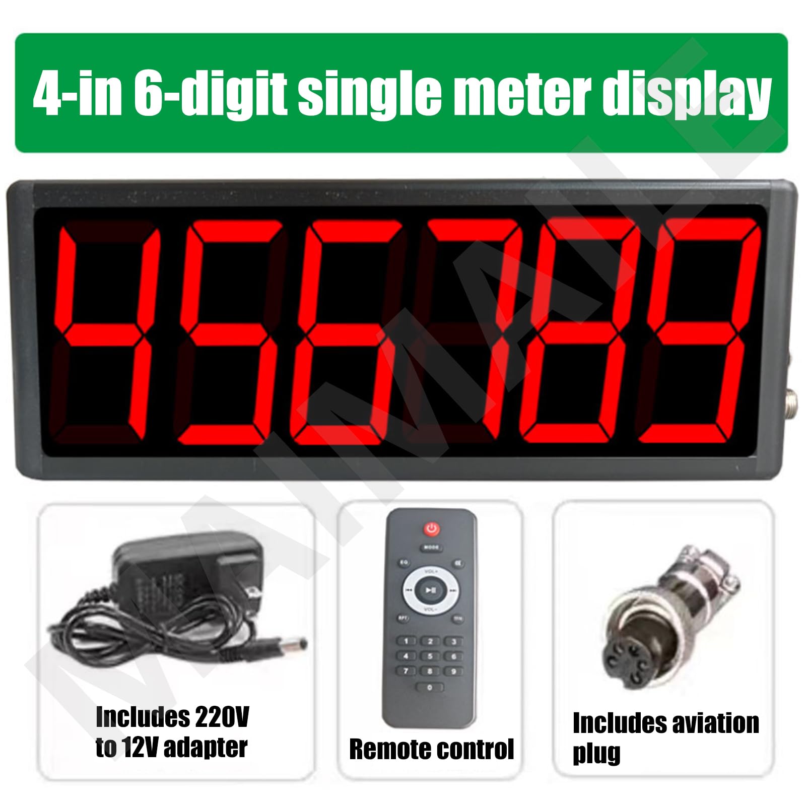 Licznik cyfrowy z dużym wyświetlaczem LED, czujnikiem o pojemności do 999999 zliczeń, regulowana odległość od 30 do 70 cm, do zawieszenia lub montażu na ścianie, idealny do przenośników
