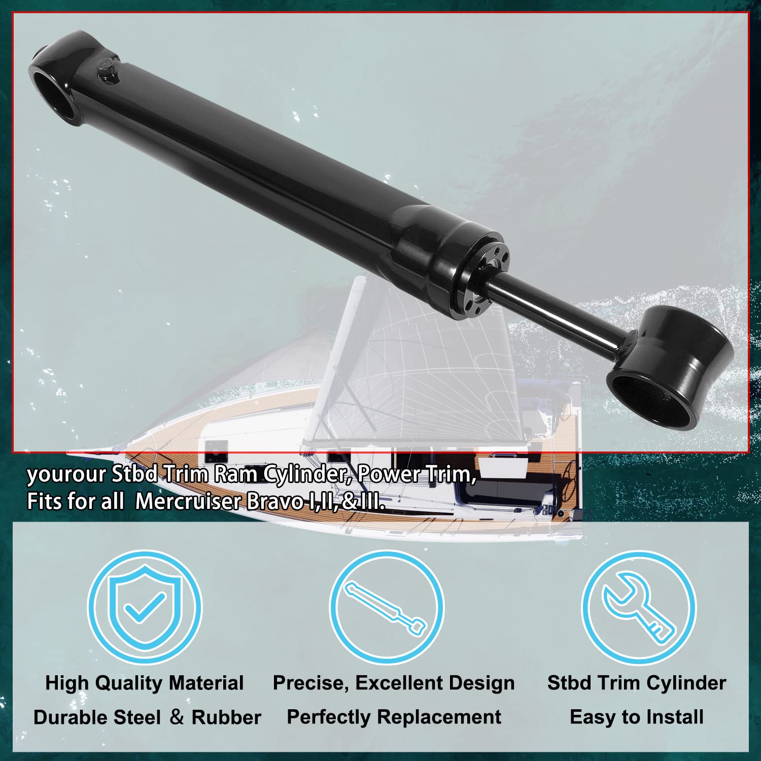 yourour Stbd Trim Ram Cylinder, Power Trim Replacement for