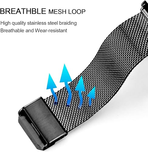 Vista 106 de Correas compatibles con Samsung Galaxy Watch de 1.81 pulgadas / Galaxy 3 de 1.77 pulgadas / Gear S3, correa de repuesto de malla metálica de acero