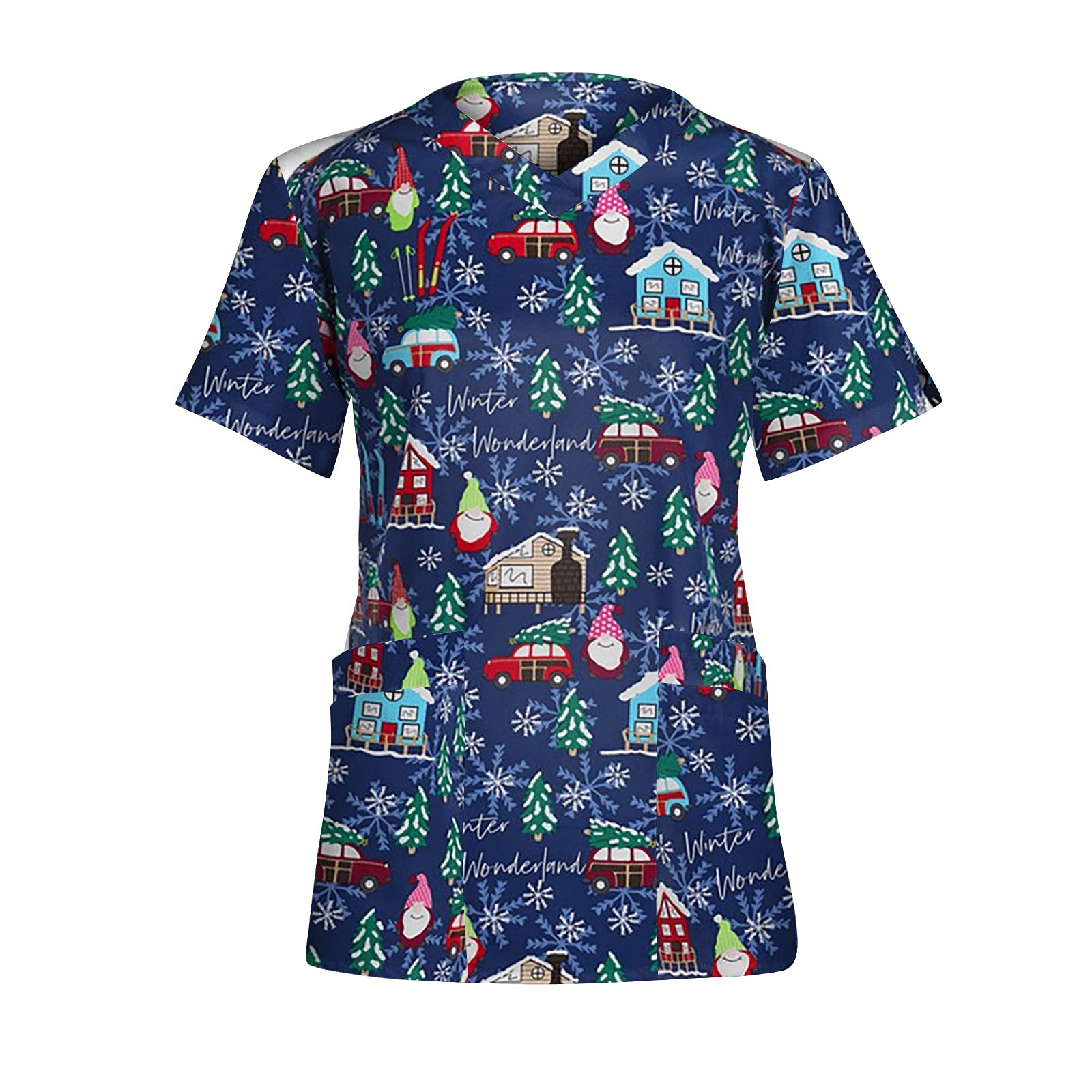 Christmas Scrubs Uniforms Women Nurses Uniform Healthcare Medical Scrubs  Tops | Desertcart Seychelles, image size:1600x1600