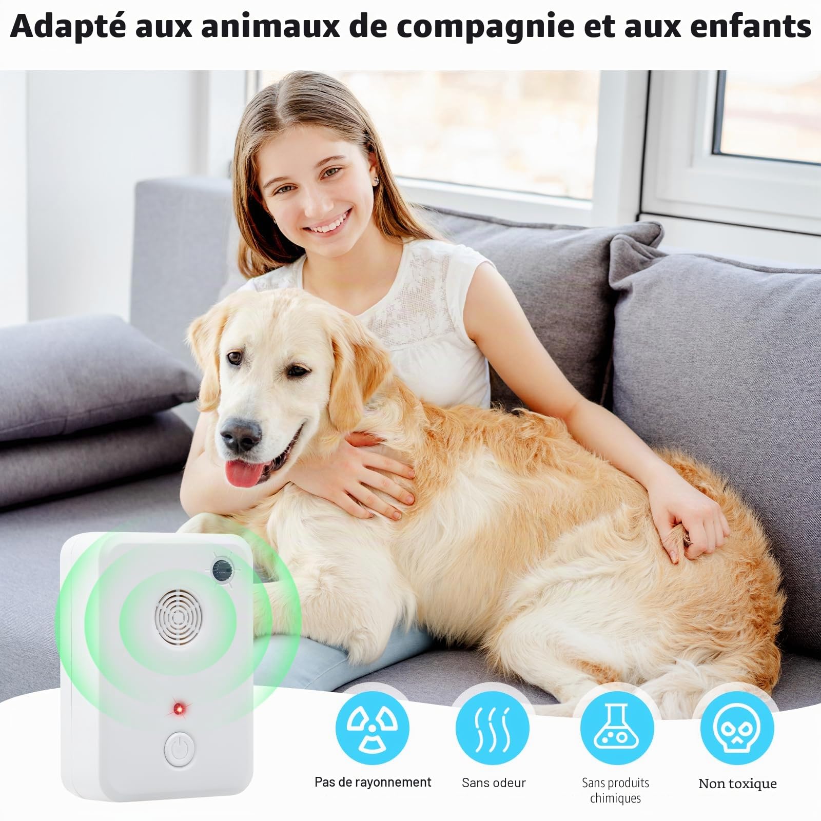 2 pcs Répulsif à ultrasons pour chauves-souris pour grenier, véranda, maison, dispositifs de dissuasion pour intérieur, dispositif de rejet électronique à brancher pour éloigner les