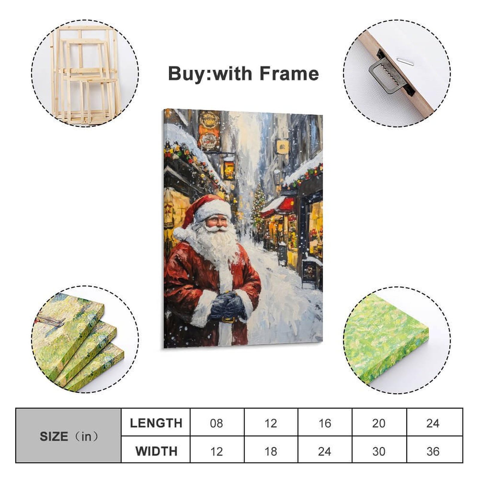 aaaaab Wandbild „Santa Claus Is Coming to Town“ für Teenager, Spielzimmer, Jungenzimmer, Wanddekoration, 60 x 90 cm, Wanddrucke fürs Wohnzimmer