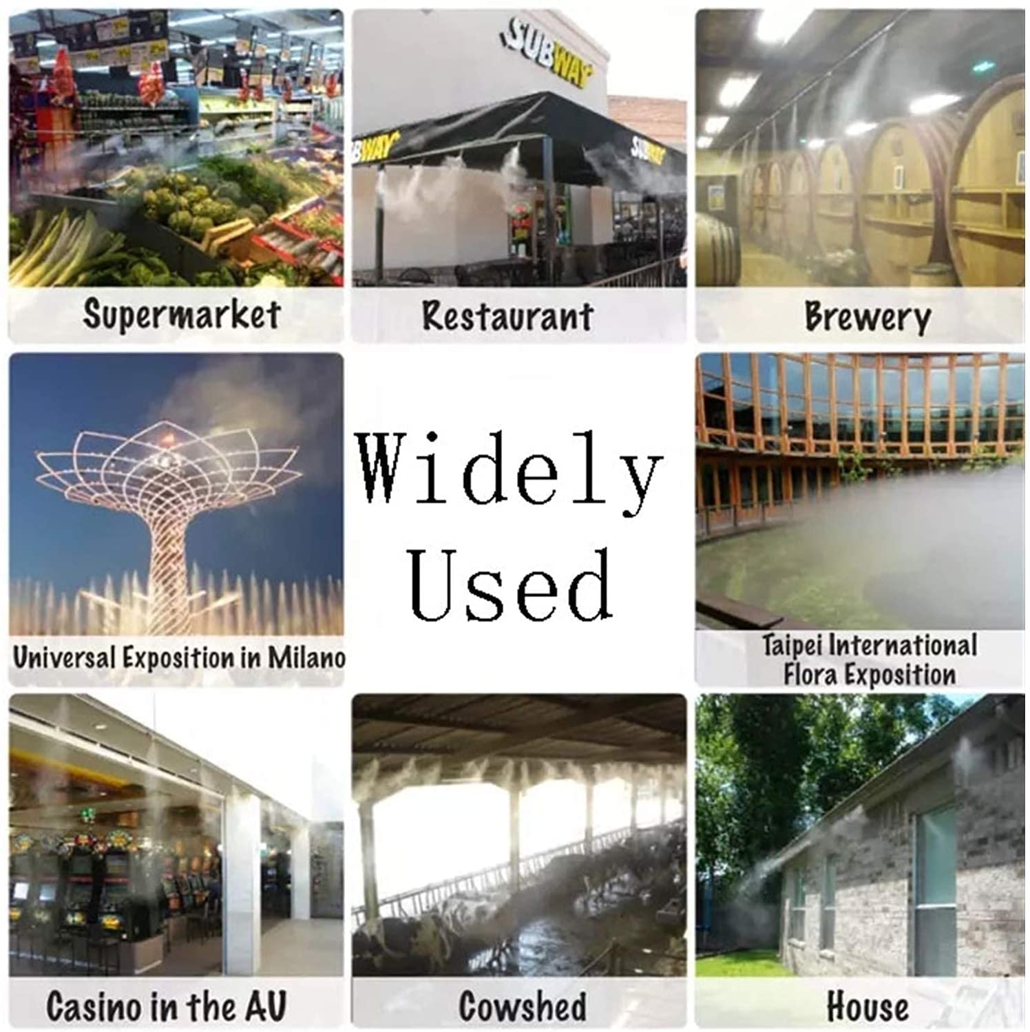 Cabezales de nebulización de conexión rápida de 6 mm, 30 boquillas de nebulización para sistema de refrigeración, boquillas de nebulización de agua, boquillas de niebla de latón para patio y jardín,