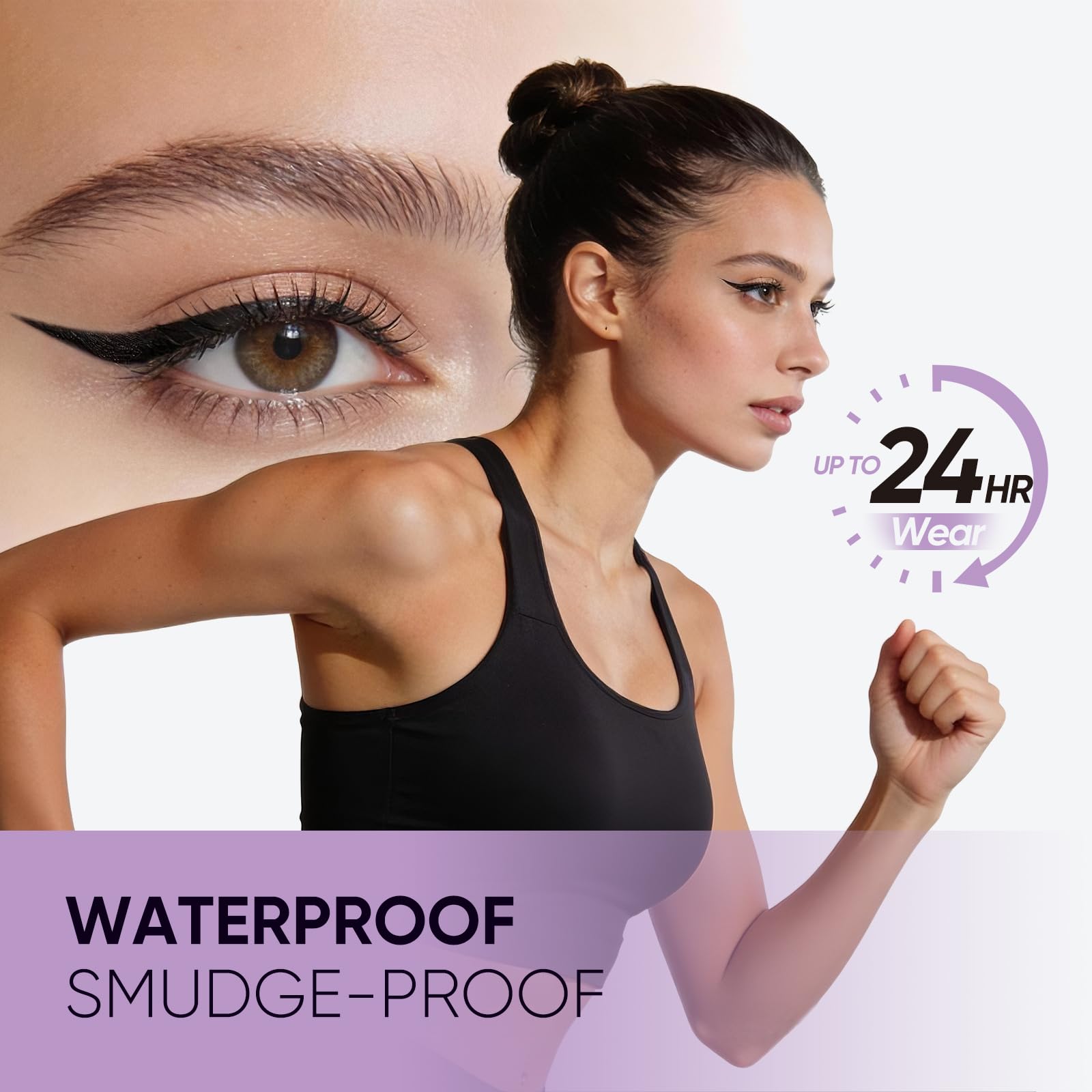 2CHILL 2-Pack de sellos giratorios para eyeliner, resistente al agua y al sudor, de secado rápido, de larga duración, acabado mate, maquillaje de ojos fácil para principiantes, cosmética (negro + — view 7