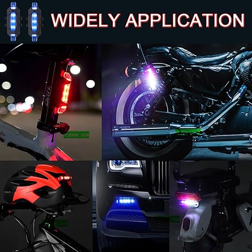 Miniatura 4 de Paquete de 2 luces traseras LED recargables por USB para bicicleta, luz trasera de bicicleta, lámpara de seguridad para la noche, esencial, Azul-2