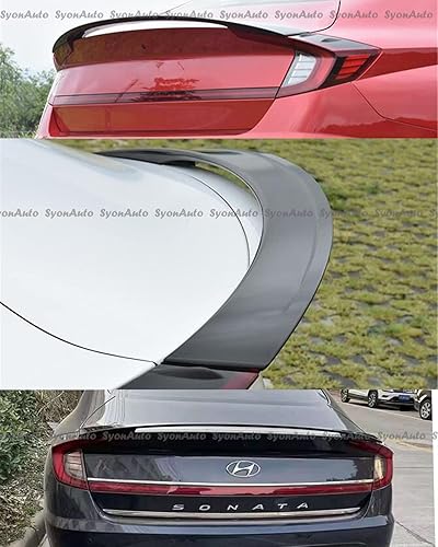 Miniatura 5 de Se adapta a Hyundai Sonata 2020-2024 negro brillante estilo OE tapa de alerón trasero