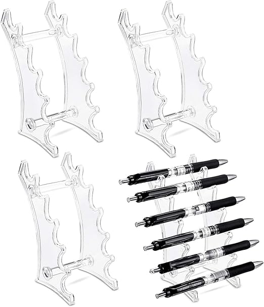 Set of 4 Pen Display Stand Plastic Pen Holder Pen Display