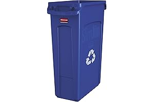 Slim Jim Plastic Rectangular Recycling Bin/Trash Can