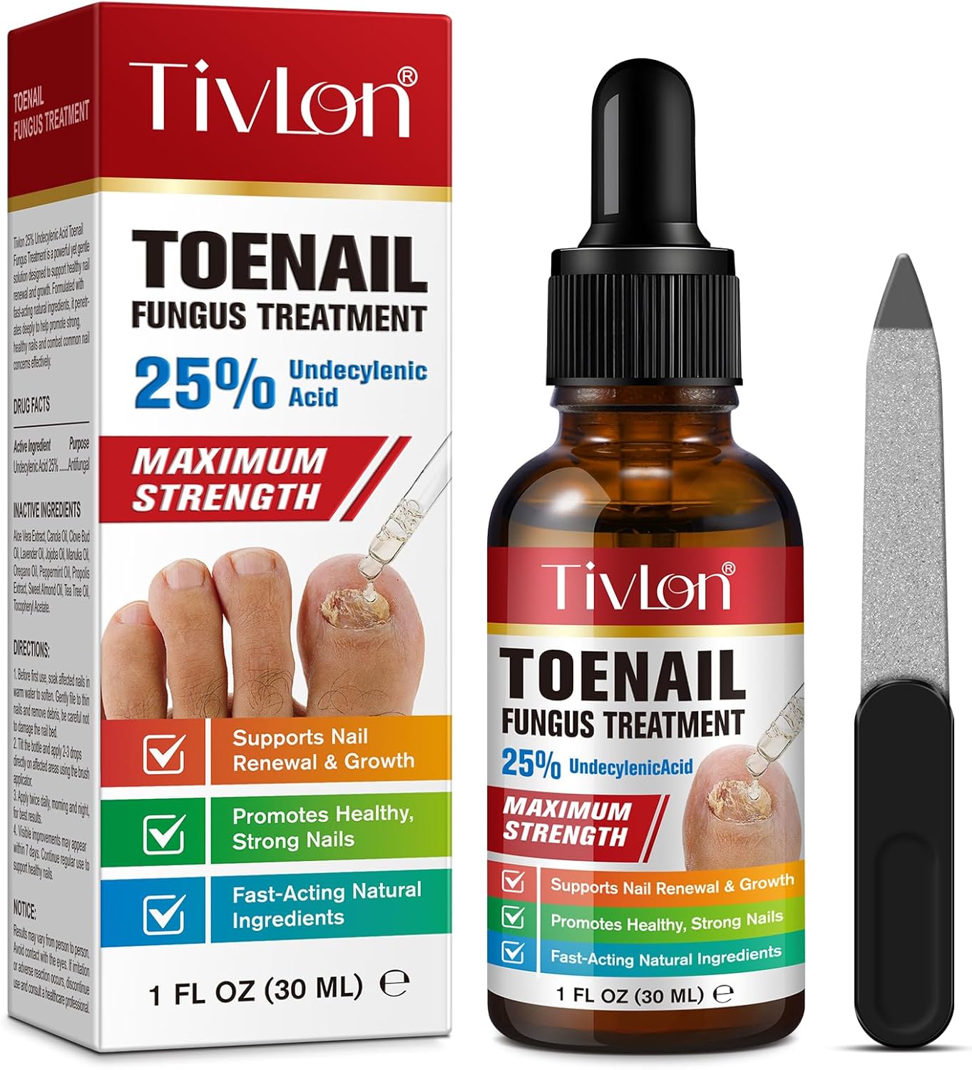 Product image of Tratamiento para Hongos en las Uñas de los Pies Máxima Potencia, Tratamiento para Uñas Gruesas, Rotas, Descoloridas y Dañadas, Uñas Encarnadas, Extractos Naturales de Plantas, 30 ml