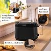 Bosch Compact Toaster MyMoment TAT2M123 Integrated Bun Attachment with Defrost Function Automatic Shut-Off Lift Function Bread Centring Perfect for 2 Slices 800 Watt Matte Black