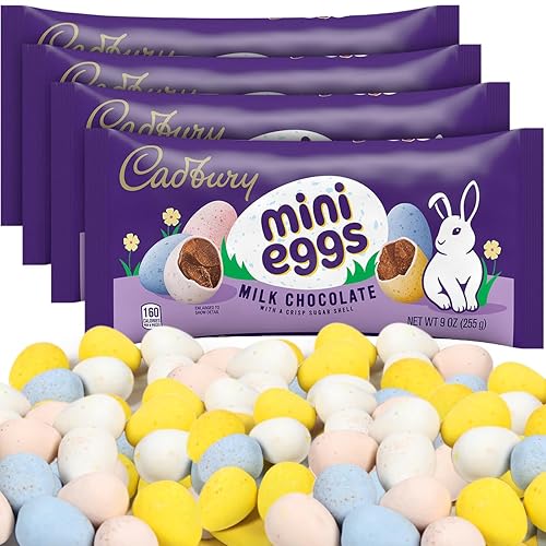 Miniatura 2 de Cadbury - Mini huevos de Pascua de chocolate con leche para platos de dulces de Pascua, recuerdos de fiesta, loncheras, postres decorativos, huevos