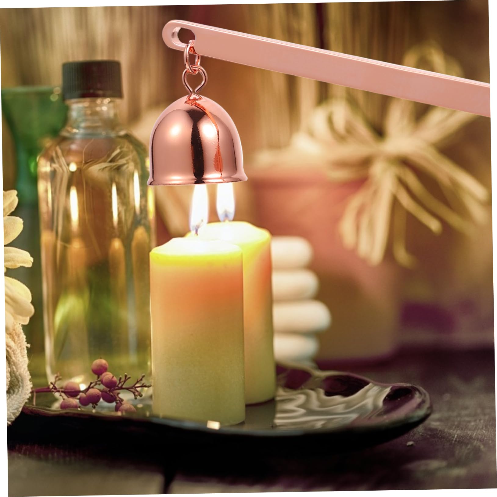 DECHOUS 3pezzi Spegni Candela Acciaio Inossidabile Lungo Accessorio Vintage per Stoppini Prolungare La Vita della Candela e Prevenire Schizzi Cera