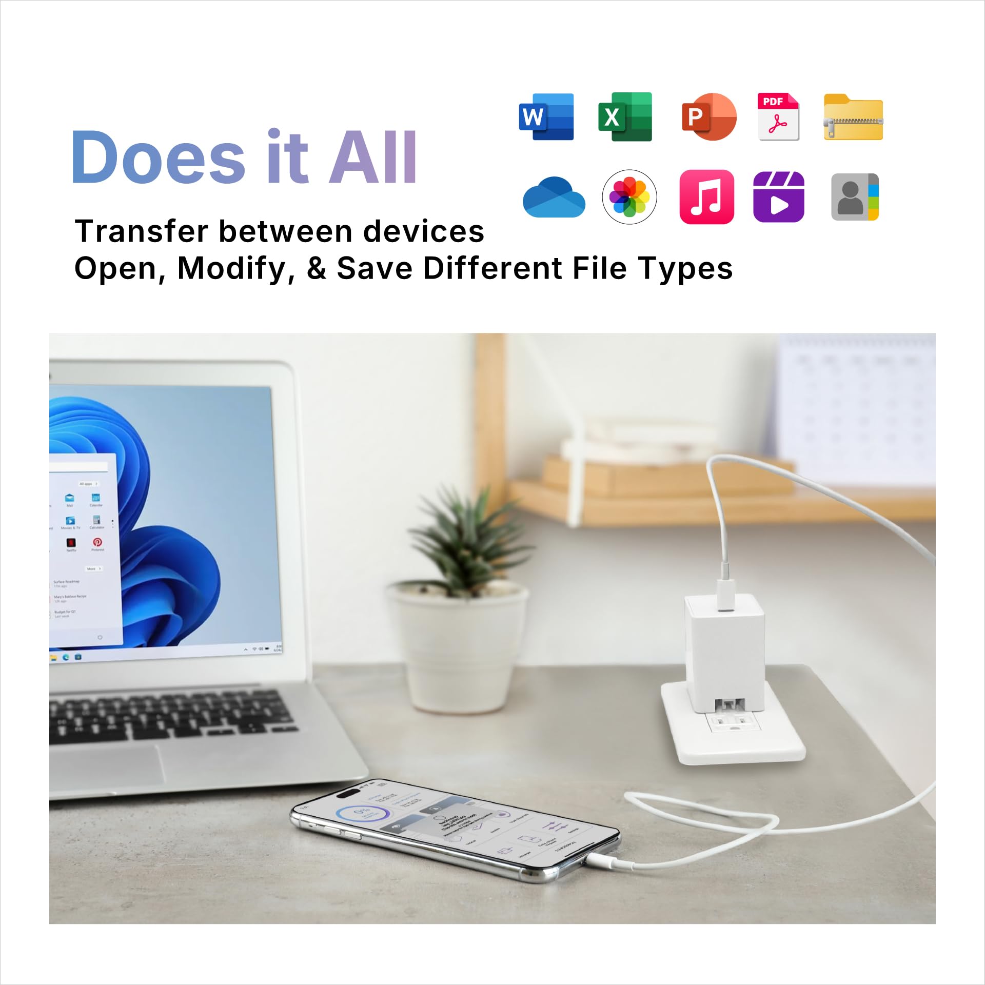 Caricabatterie USB-C iPhone Flash Drive: 65 W ricarica rapida, 256 GB certificato Apple MFi per iPad, Android, laptop, MacBook, archiviazione di backup, memoria esterna, adattatore di