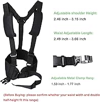 Vista 3 de Cinturón de correa para lavadora a presión, arnés de soporte telescópico ajustable, arnés de dos hombros que reduce la fatiga