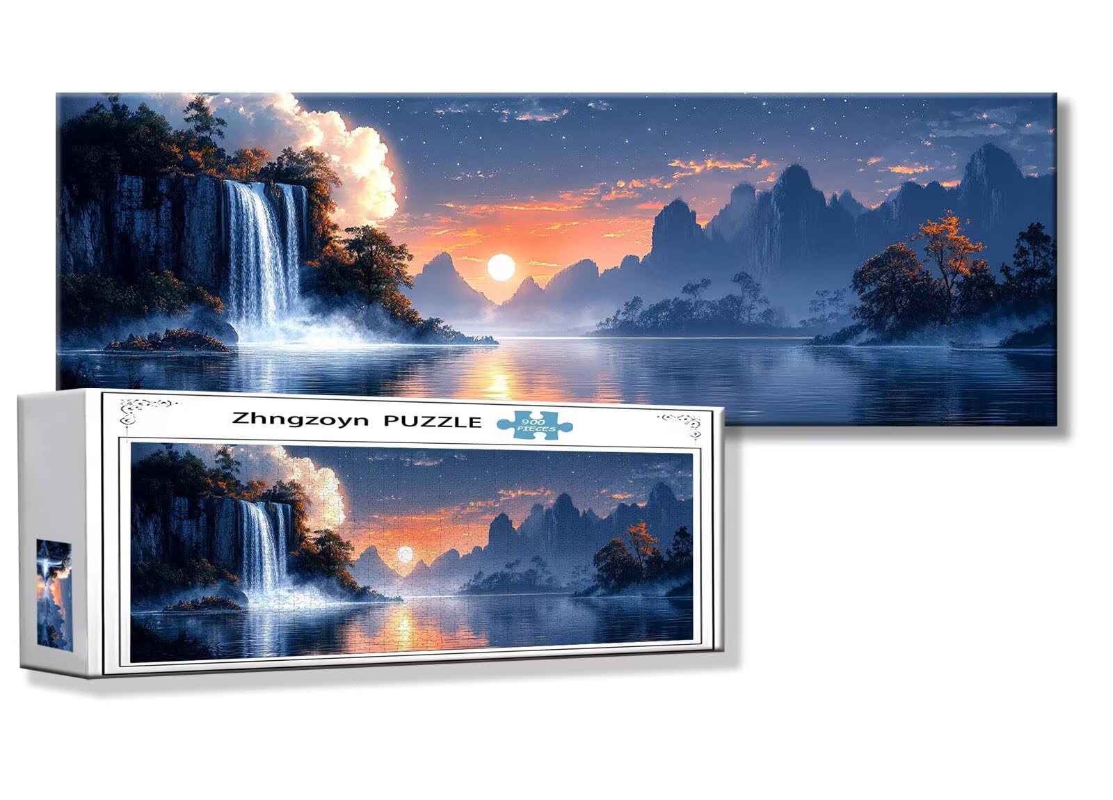 Puzzle Paysage 900 Pieces Automne Puzzle Adultes 87 x 34 cm DIY Difficile Classiques Jigsaw Panoramique, Adulte Jeu éducatif, 2025 Bois Jigsaw Art Impossible Famille Challenge, Cadeau pour Femme X-9