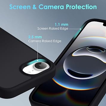 Mootobo for iPhone 16e Case, Military Grade Shockproof Drop Protection, Full Body Frosted Translucent Back Phone Cover, Anti-Fingerprint Phone Case for iPhone 16e 6.1-Inch - Black