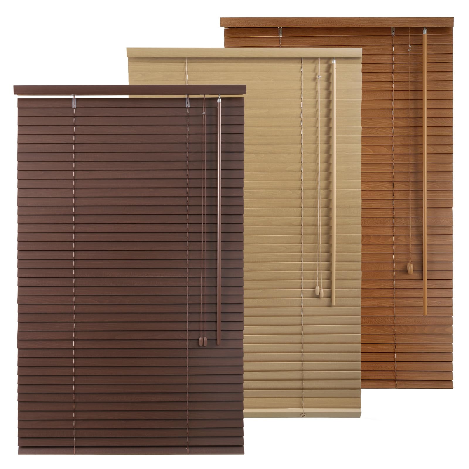 Sekey Jalousie Holzjalousie 35mm Holz jalousien Jalousette Echtholz Anpassbare Jalousie 100x130cm Dunkelbraun – Bild 6