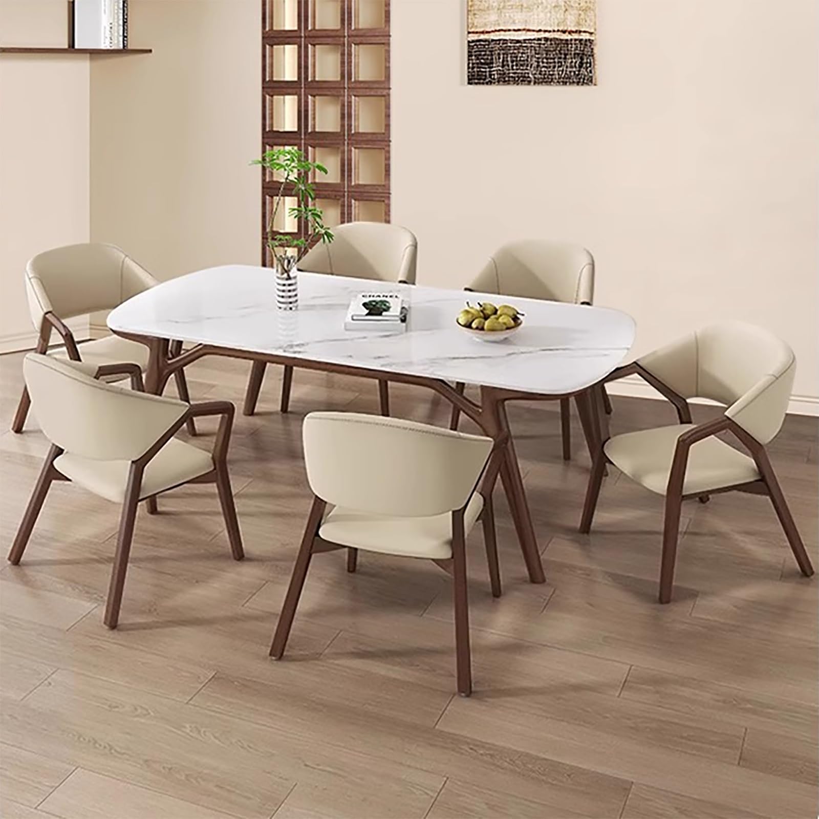 Set di Sedie da Pranzo, Sedie da Cucina Moderne, Sedie Sala da Pranzo Imbottite, Non Richiedono Montaggio, per Ristorante, Sala Trattative(Brown C,6 PCS)