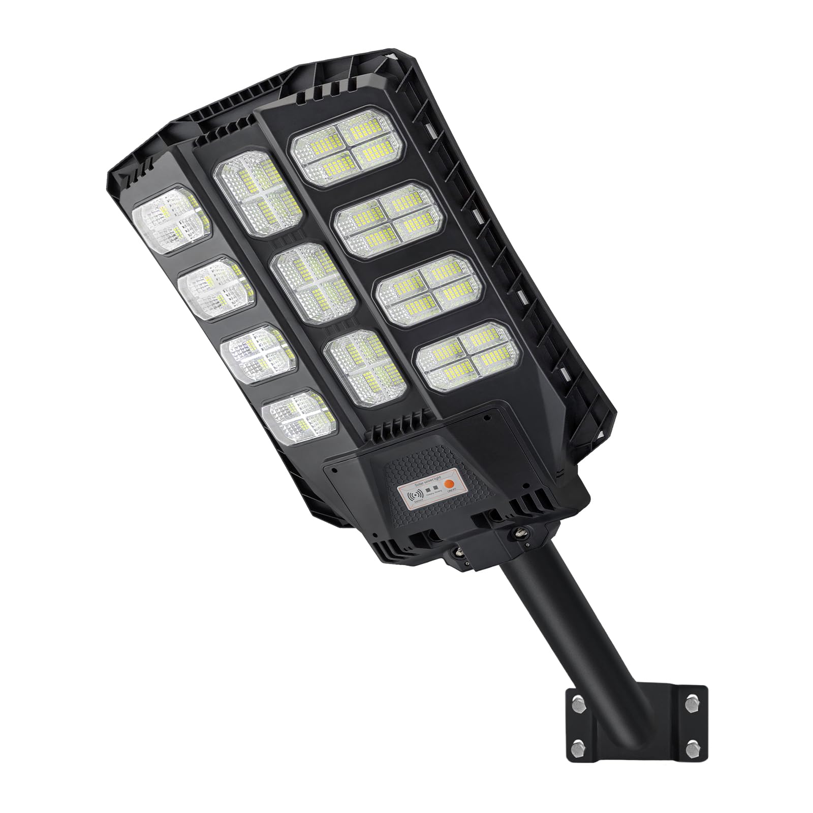 UISEBRT Lampada da strada a LED solare da 400 W, con telecomando, per esterni, lampada da strada, solare con sensore di movimento, IP65, impermeabile, luce solare per esterni, luce bianca fredda