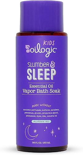 Oilogic Slumber & Sleep - Aceite esencial de baño de vapor para bebés y niños pequeños, esenciales de baño suaves para bebés, para limpiar, calmar y