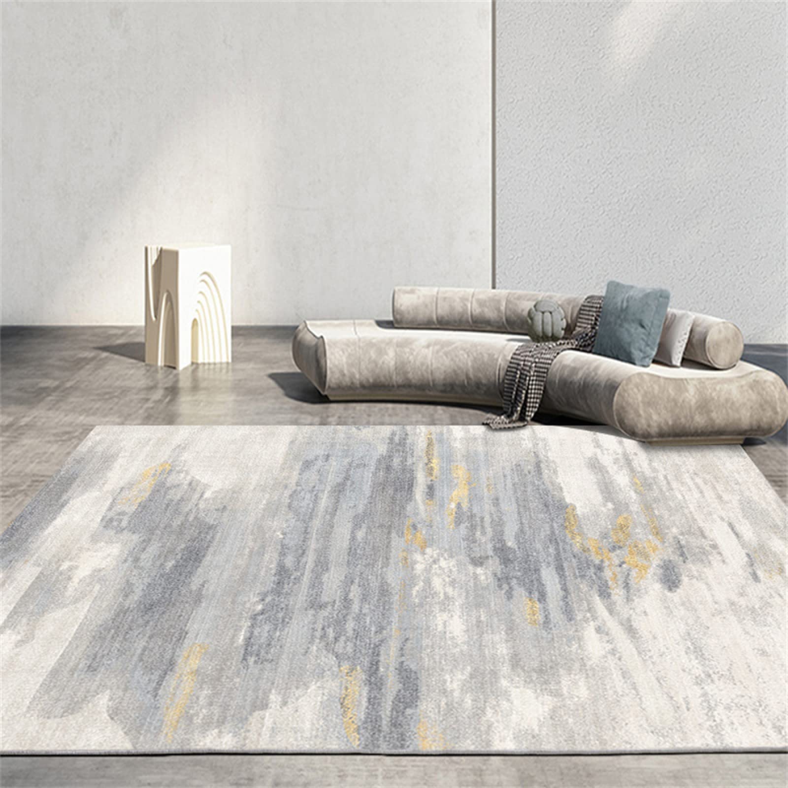 Tapis antidérapant moderne gris 70x140 pour sécuriser le balcon ou la salle à manger