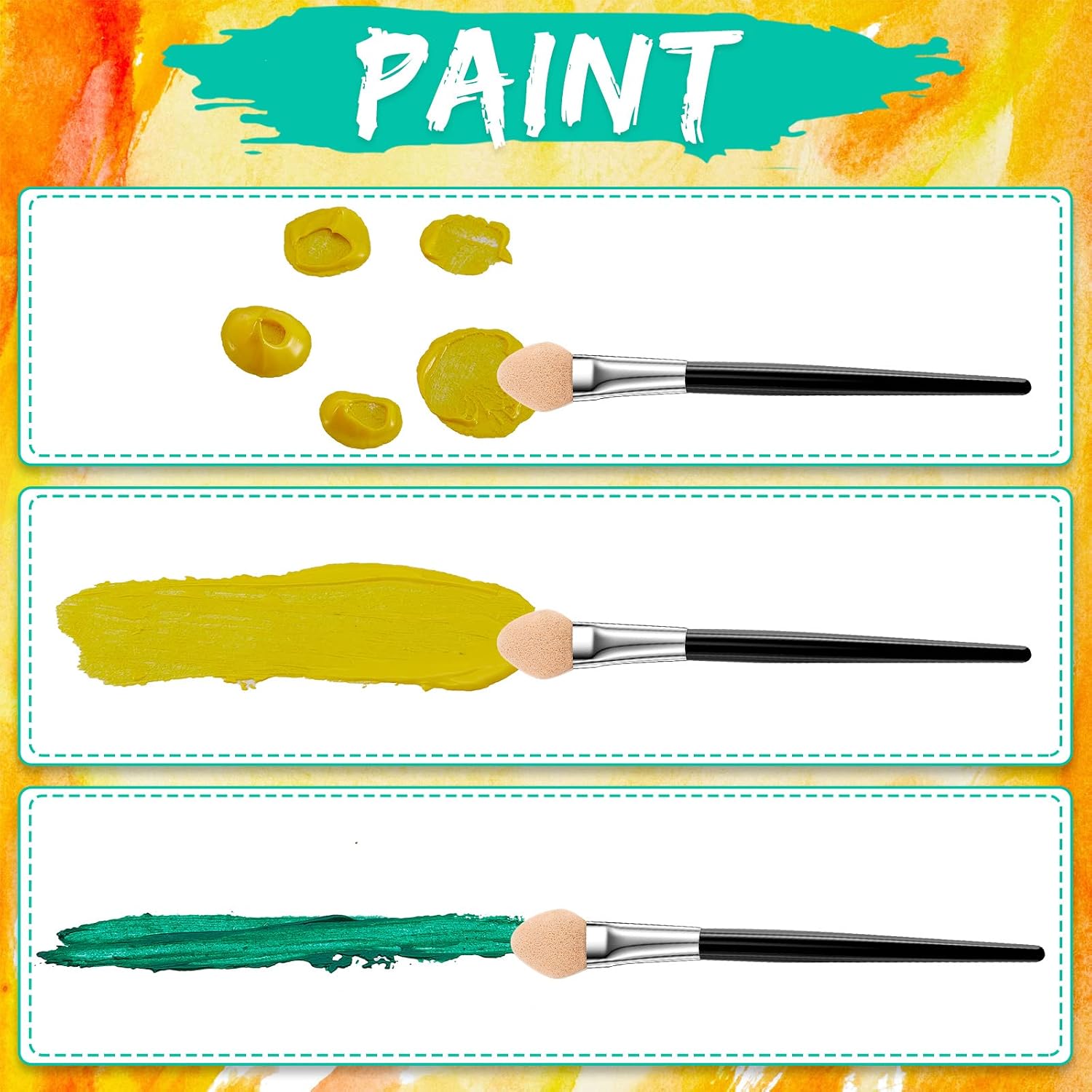 Zopeal 24 Pcs Sponge Applicators Eyeshadow Brush Pastel Applicators Small Sponge Painting Brushes Makeup Sponges Small Brush Hand Tools for Pastel Artist Painting Pastels, Makeup, DIY Scrapbooking