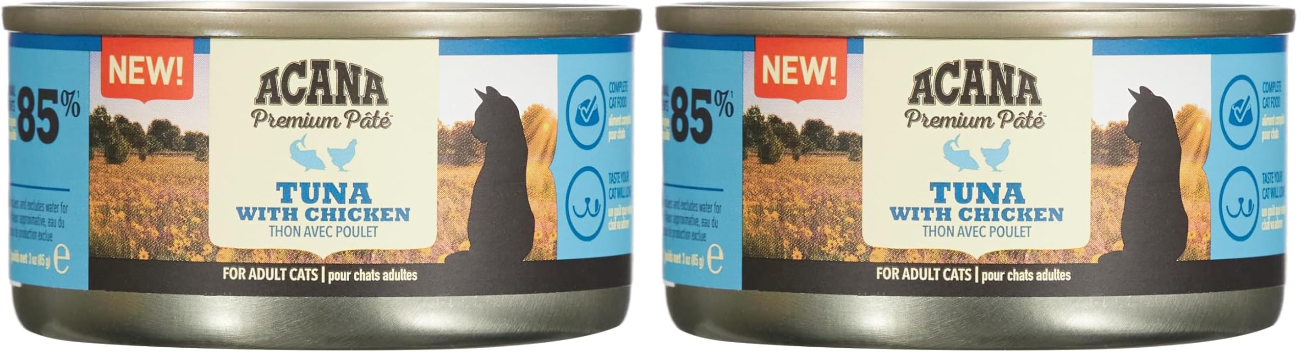 Acana Premium Pate (Ezme) Konserve Yaş Kedi Maması, Tuna Balıklı ve Tavuklu, 85 gr 2li paket