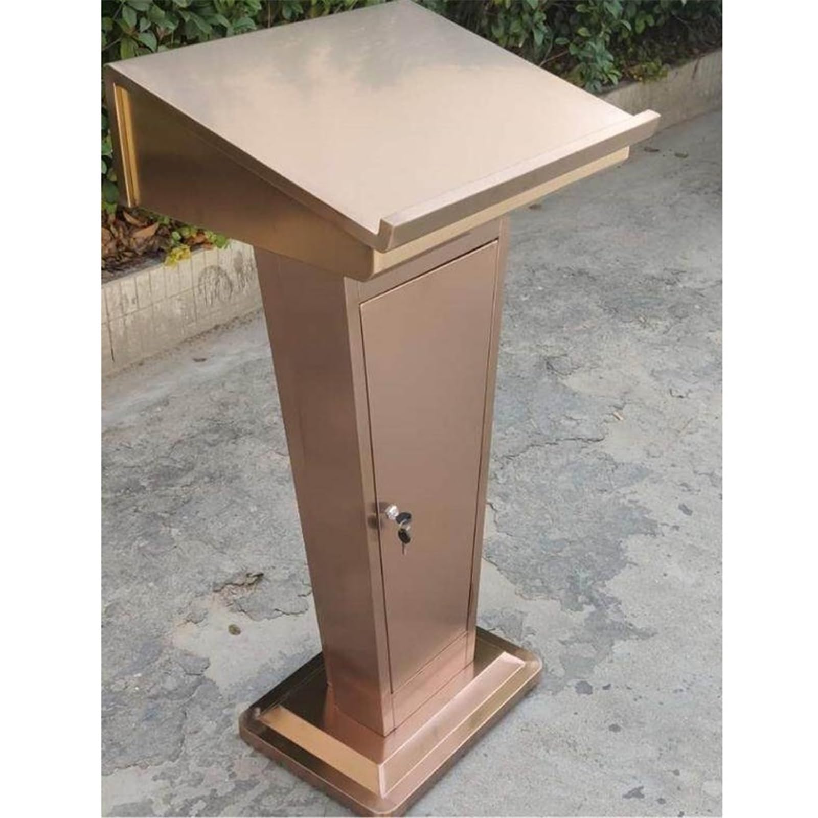 Rednerpult Edelstahl-Podium in Roségold for kleine Vorlesungen, Auditorium, Konferenzraum, Klassenzimmer Konferenzpult