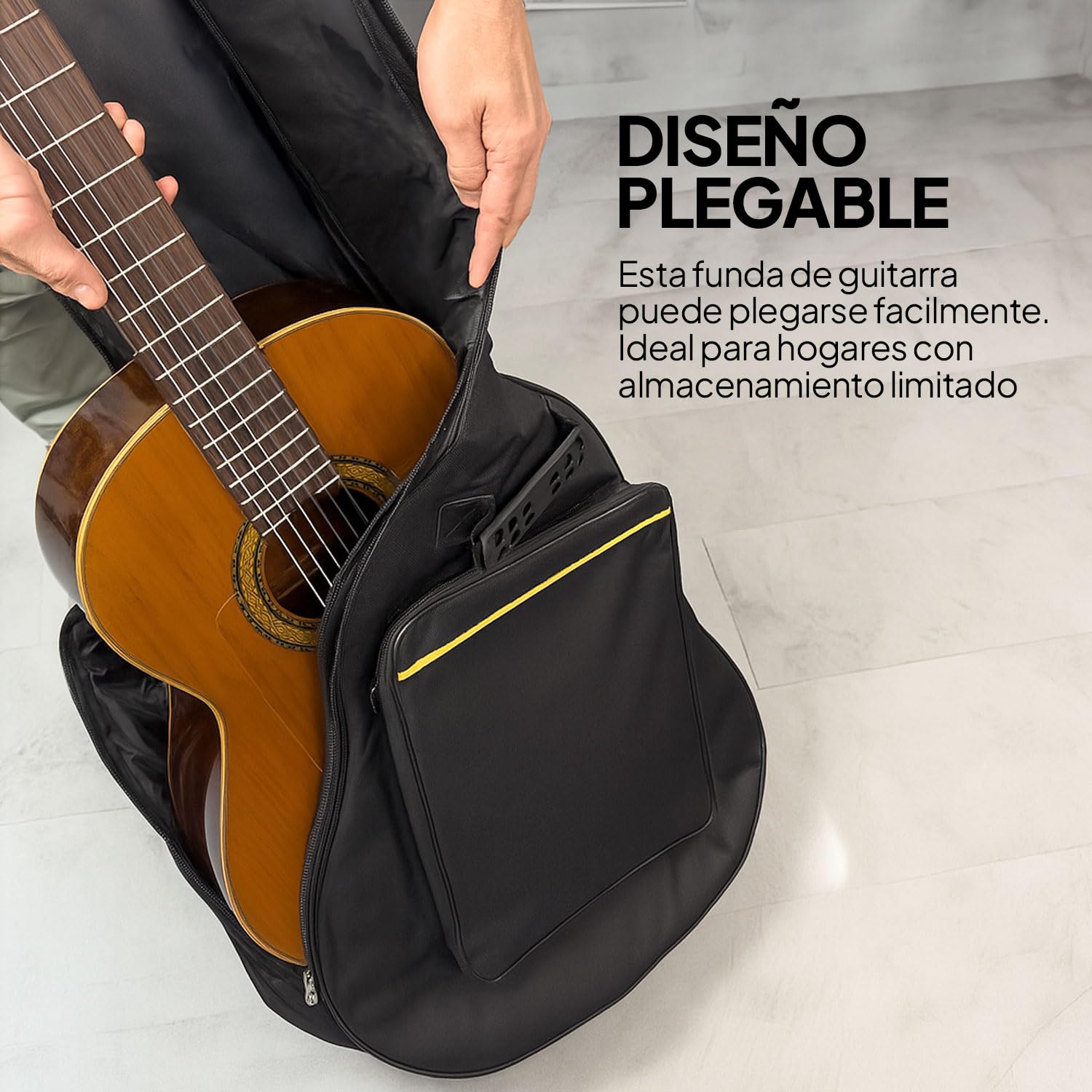 OcioDual Funda Guitarra Española, Funda Guitarra Acustica, Mochila con Bolsillo Exterior y Asa de Transporte, Acolchada, Base de Goma, Impermeable, Guitarras Eléctricas Protección Total