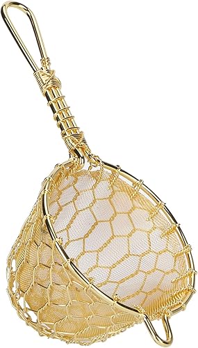 Infusor de té de cobre colador de malla densa reutilizable filtro de tetera de hojas sueltas con mango largo para tetera