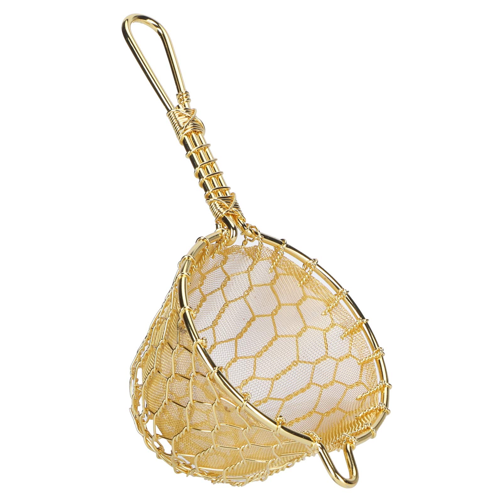Infuseur à thé en cuivre, filtre réutilisable en vrac avec long manche, maille fine tissée à la main pour théière, idéal pour l'infusion de thé à base de plantes et de feuilles en vrac